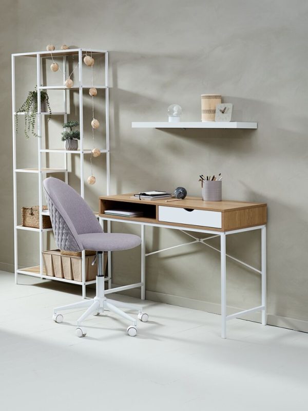 Radni sto PEDAL 48x95 hrast/bela