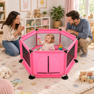 Prenosiva ogradica za decu 615 – 110 cm roze