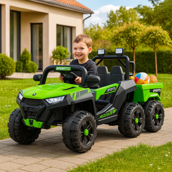 AdventureTruck – UTV na Akumulator sa Prikolicom 2218 zeleni - Slika 3