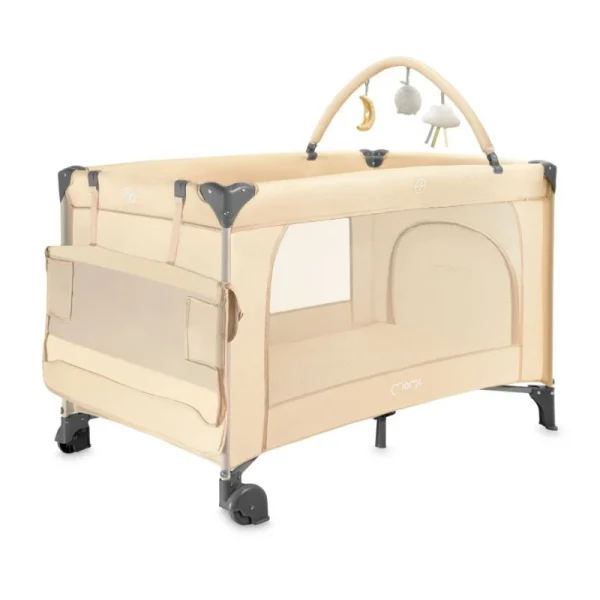 MoMi Belove Plus prenosivi krevetac za bebe Beige 2 Nivoa - Image 6