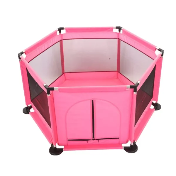 Prenosiva ogradica za decu 615 – 110 cm roze - Slika 4