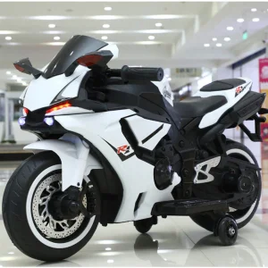 Dečiji motor sa pomoćnim točkovima 149 beli