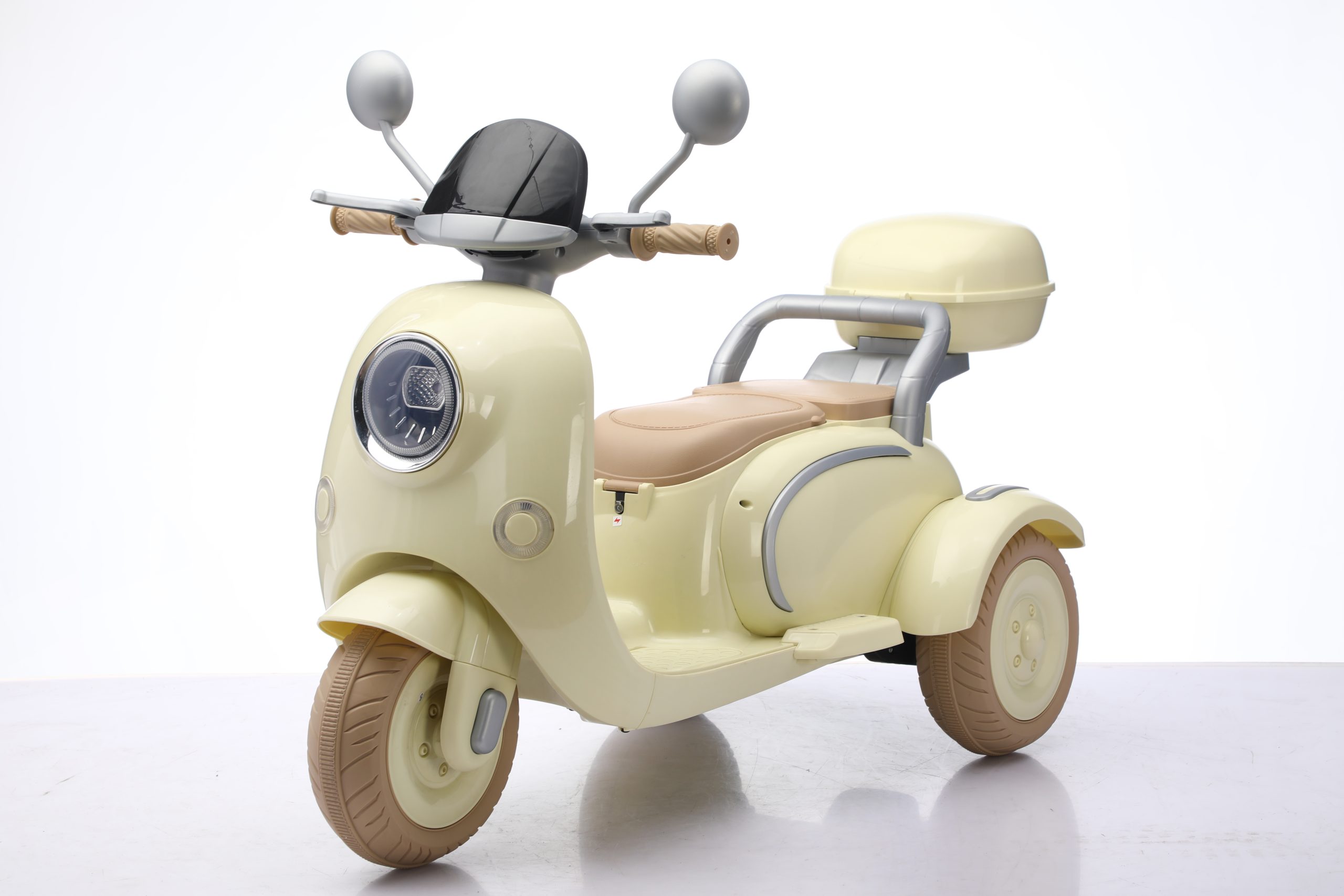 Dečiji retro skuter 151 za dvoje dece bež - Slika 3