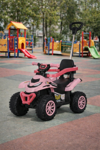 Dečija guralica 474 sa ručkom roze Playtime