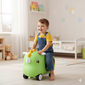 Dečija guralica kofer 475 zeleni – 2u1 model