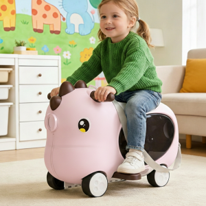 Dečija guralica kofer 475 roze – 2u1 model