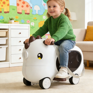 Dečija guralica kofer 475 bela – 2u1 model