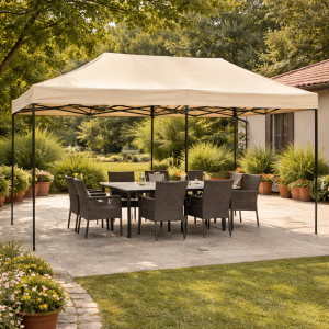Progarden gazebo tenda 3x6 m krem sklopiva