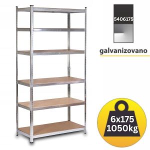 Polica metal-medijapan 220x75x40cm 6x175kg