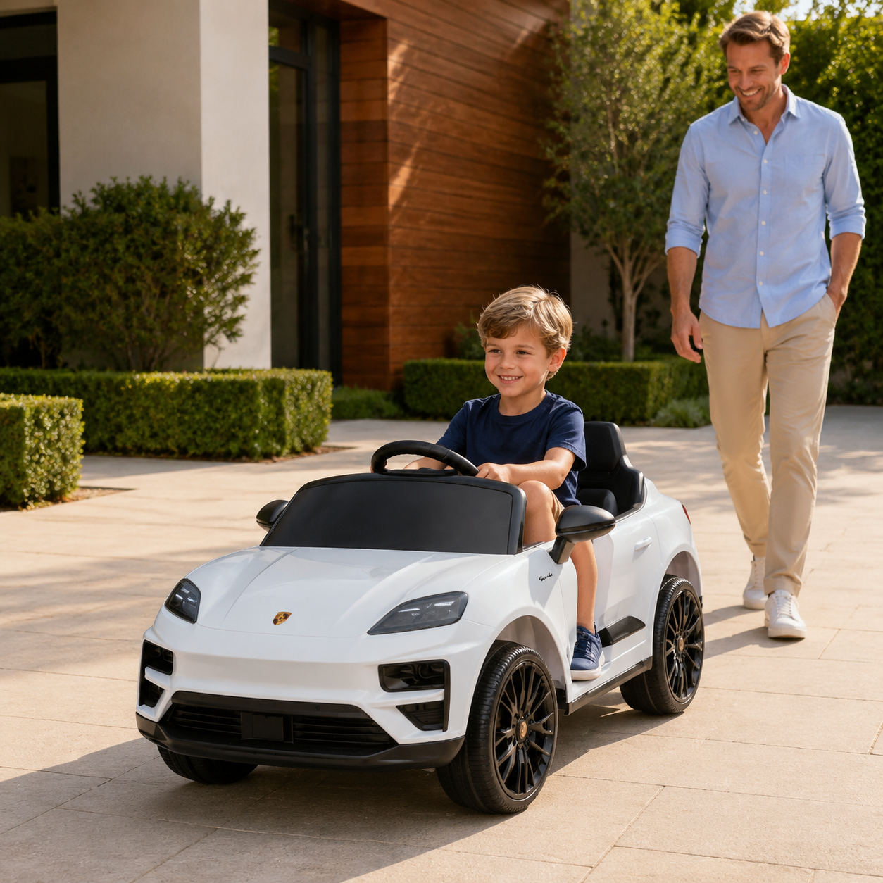 Licencirani Porsche Macan SUV dečiji auto na akumulator – beli - Slika 2