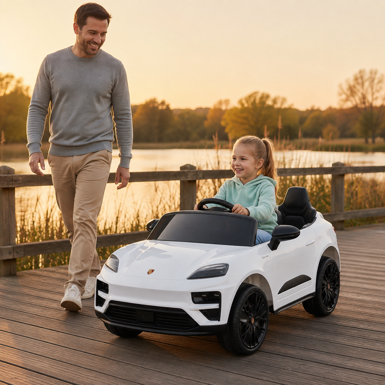 Licencirani Porsche Macan SUV dečiji auto na akumulator – beli - Slika 4