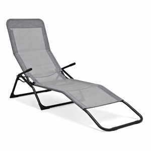 Bastenska ležaljka Progarden svetlo siva sklopiva