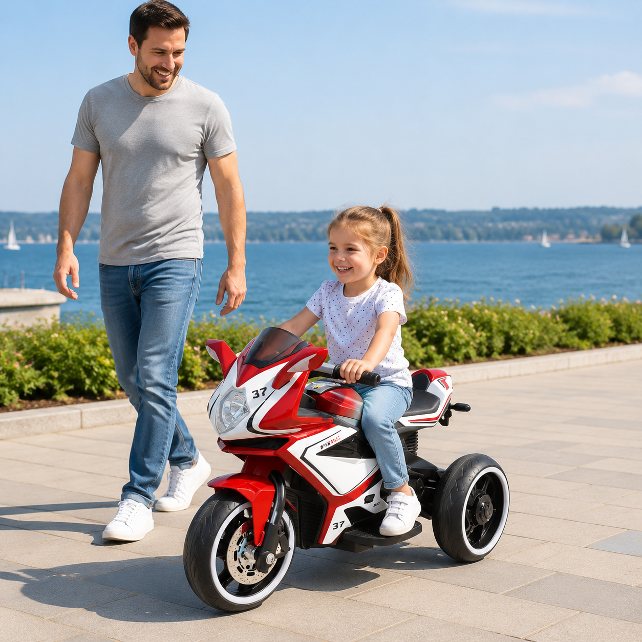 Dečiji motor na akumulator sa tri točka TS-078-3 – crveni - Slika 4