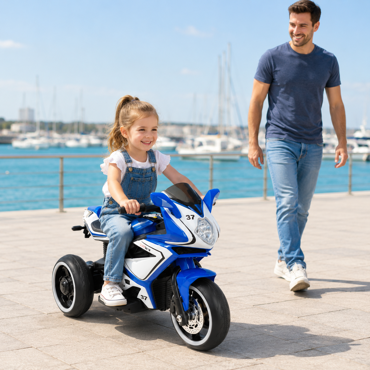 Dečiji motor na akumulator sa tri točka TS-078-3 – plavi - Slika 4