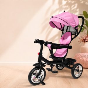 Deciji tricikl sa rotirajucim sedistem roze 800322
