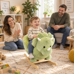 Plišani Dino za ljuljanje sa sigurnosnim sedištem