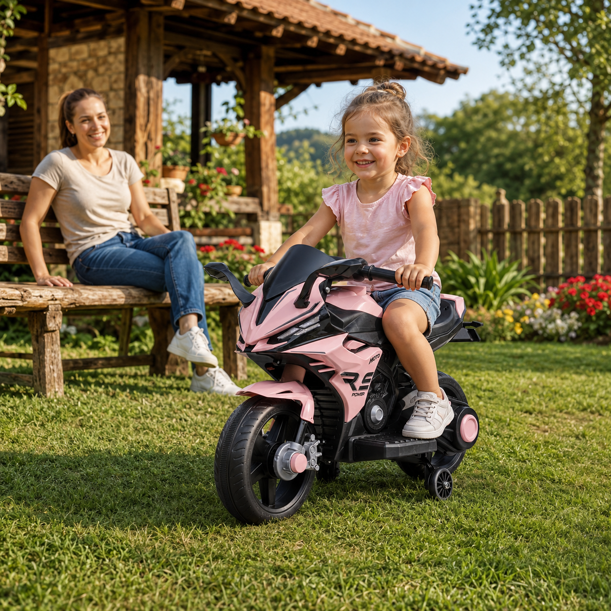 Dečiji motor na akumulator 154 roze - Slika 2
