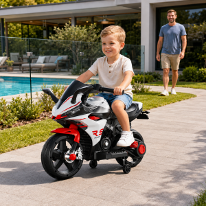 Dečiji motor na akumulator 154 belo-crveni