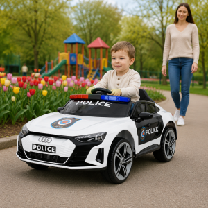 Licencirani Audi E‑Tron GT Police dečiji auto na akumulator