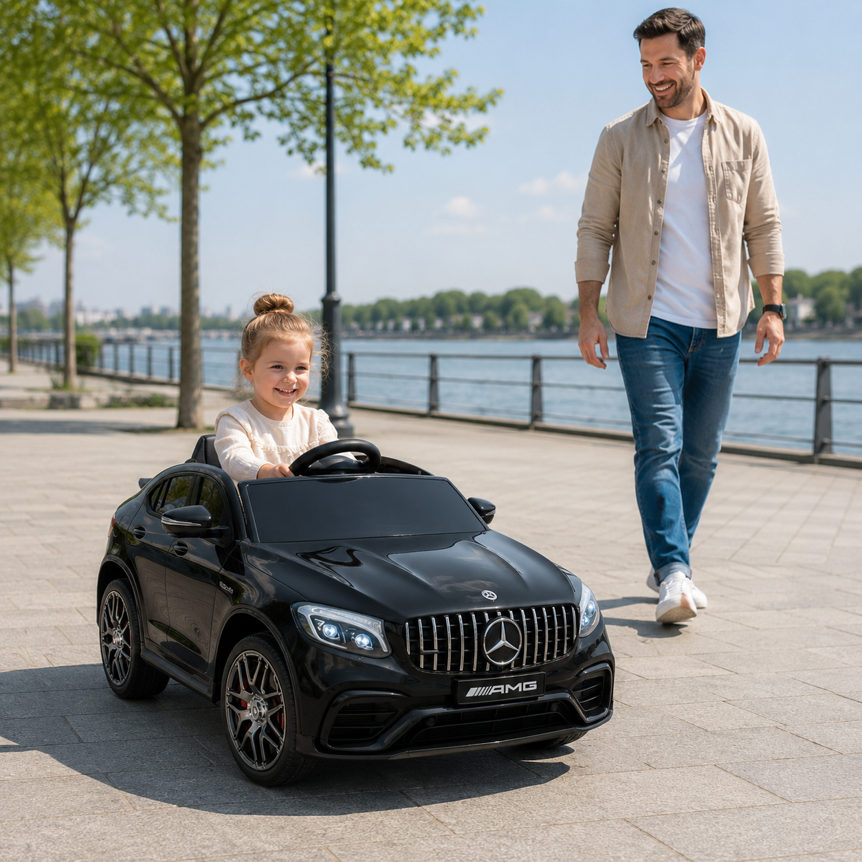 Licencirani Mercedes-AMG GLC 63 S Coupe dečiji auto – crni