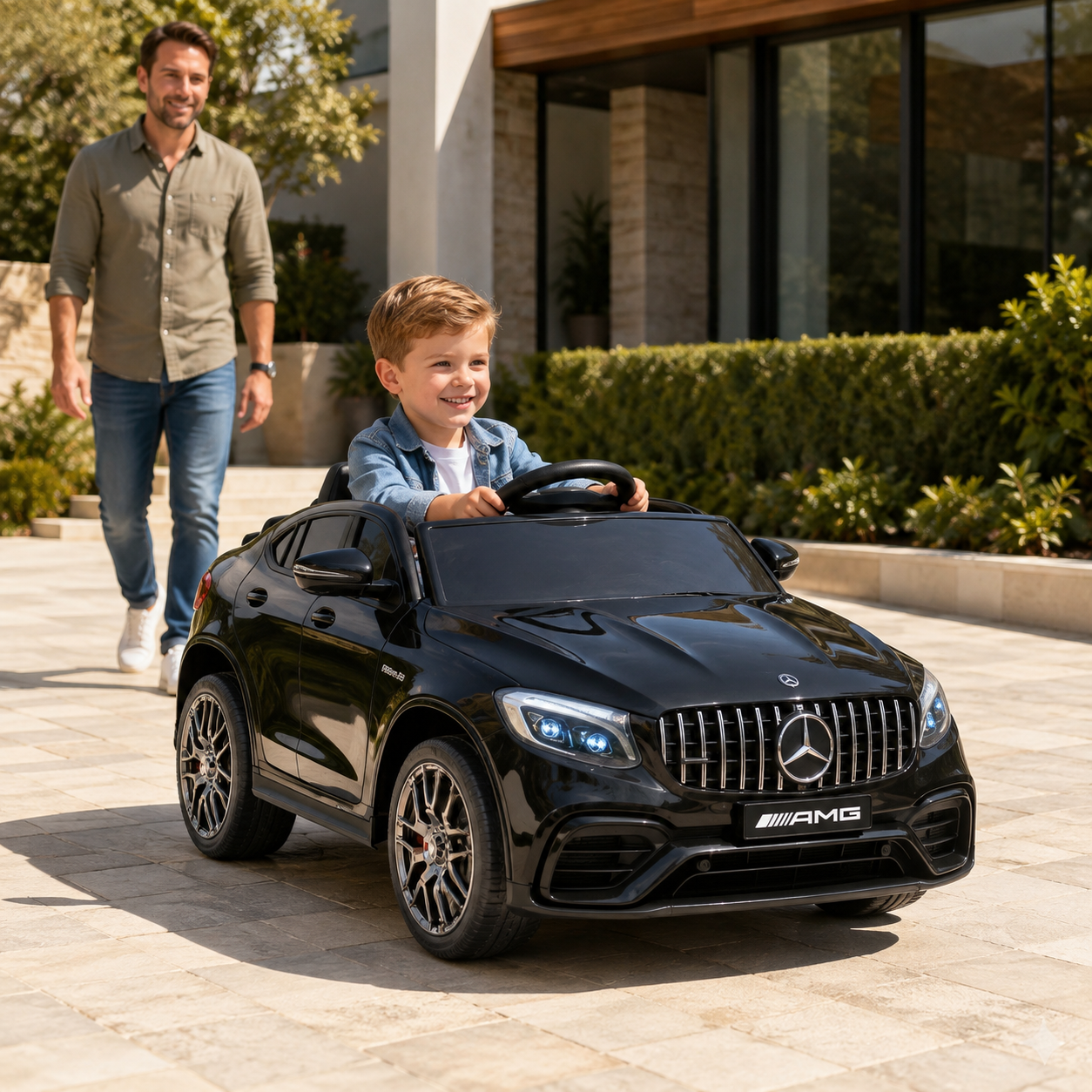 Licencirani Mercedes-AMG GLC 63 S Coupe dečiji auto – crni - Slika 2