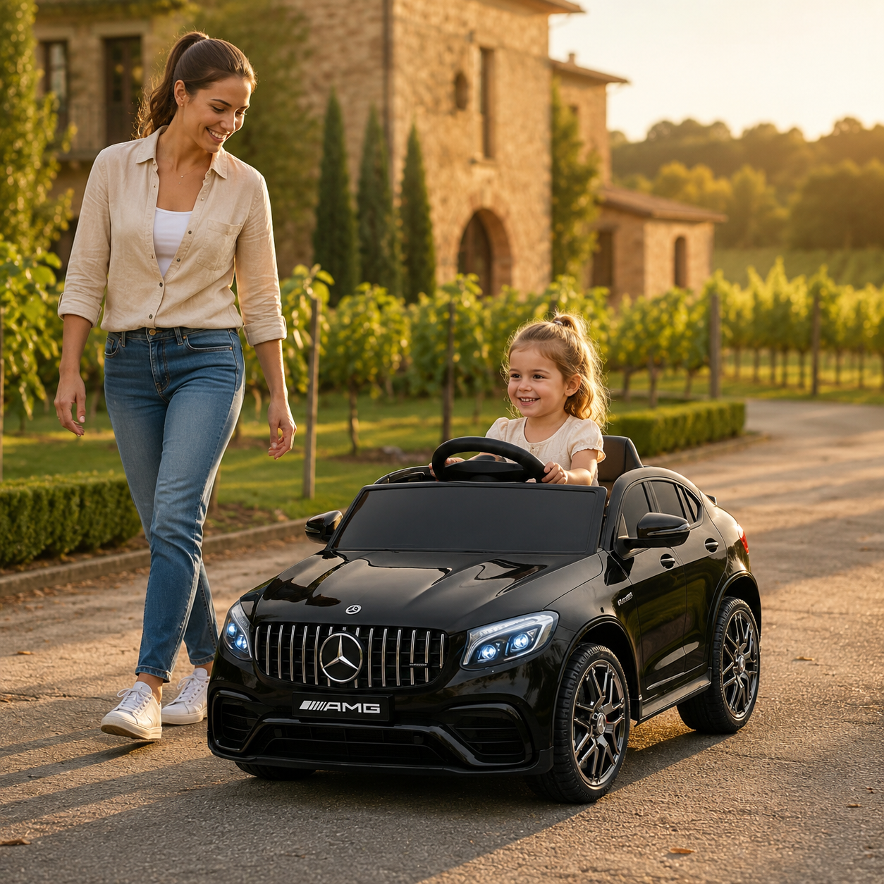 Licencirani Mercedes-AMG GLC 63 S Coupe dečiji auto – crni - Slika 4