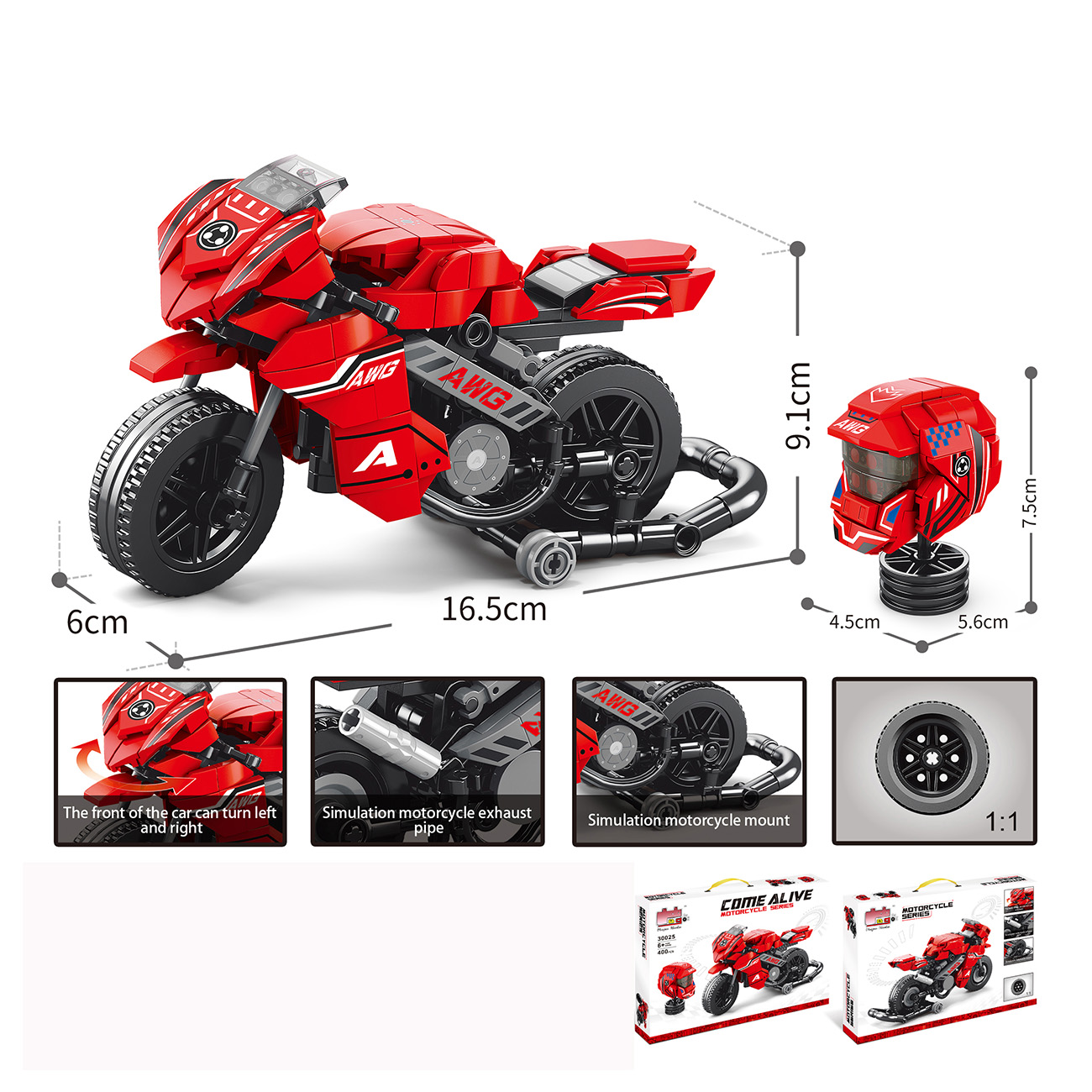 Komplet za gradnju Crveni motor – 400 delova - Slika 2