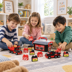 MAM kamioni sa kockicama – građevinski set