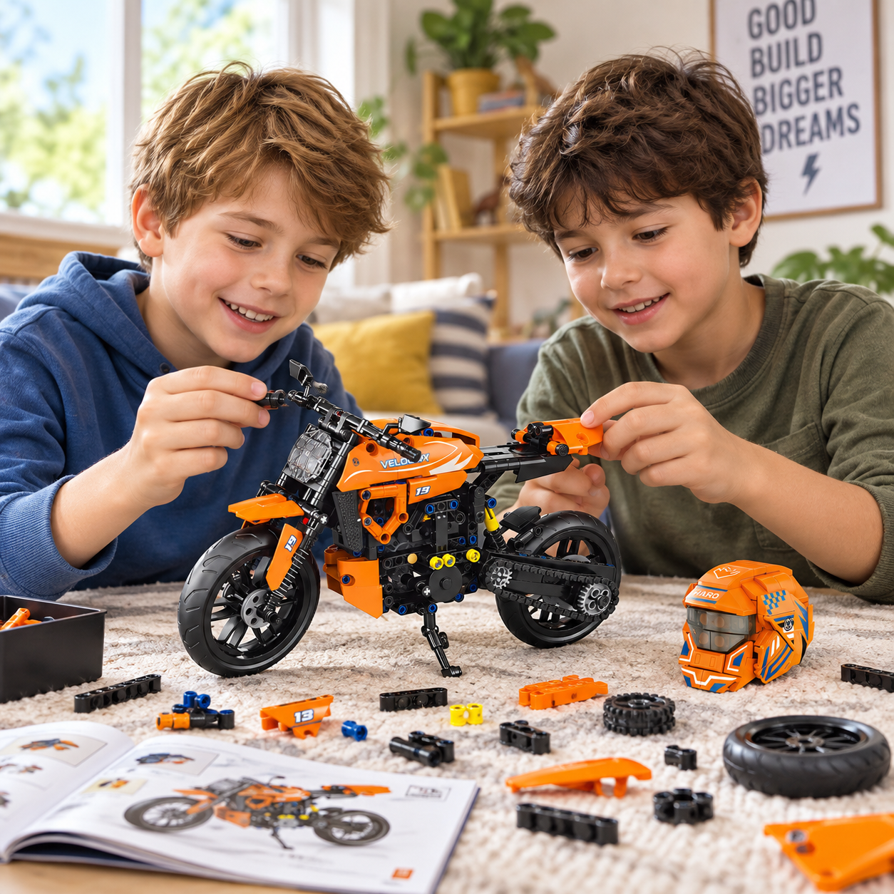 Komplet za gradnju Narandžasti motor – 578 delova - Slika 4