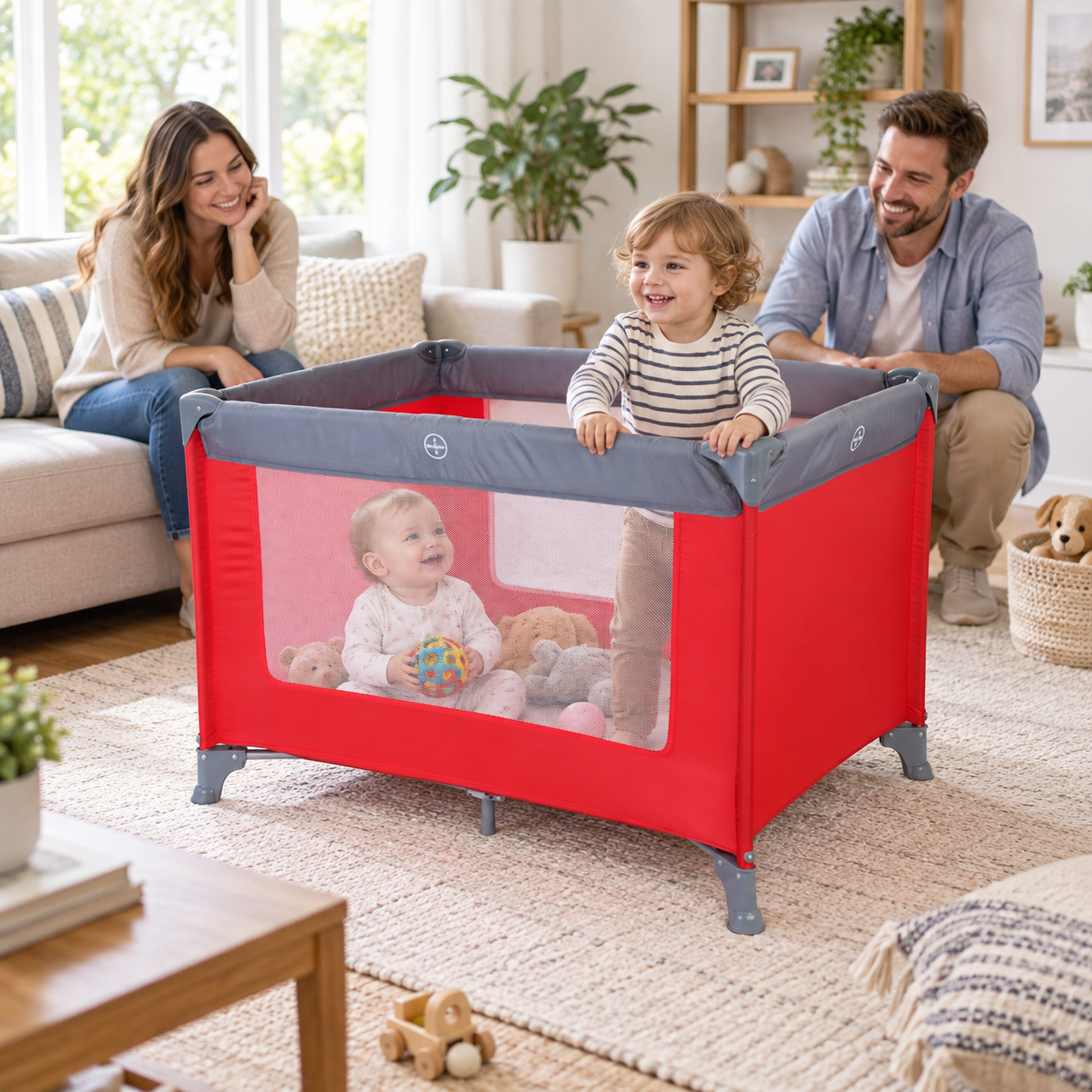 Prenosivi sklopivi krevetac za decu 125×65×74 cm - Slika 6
