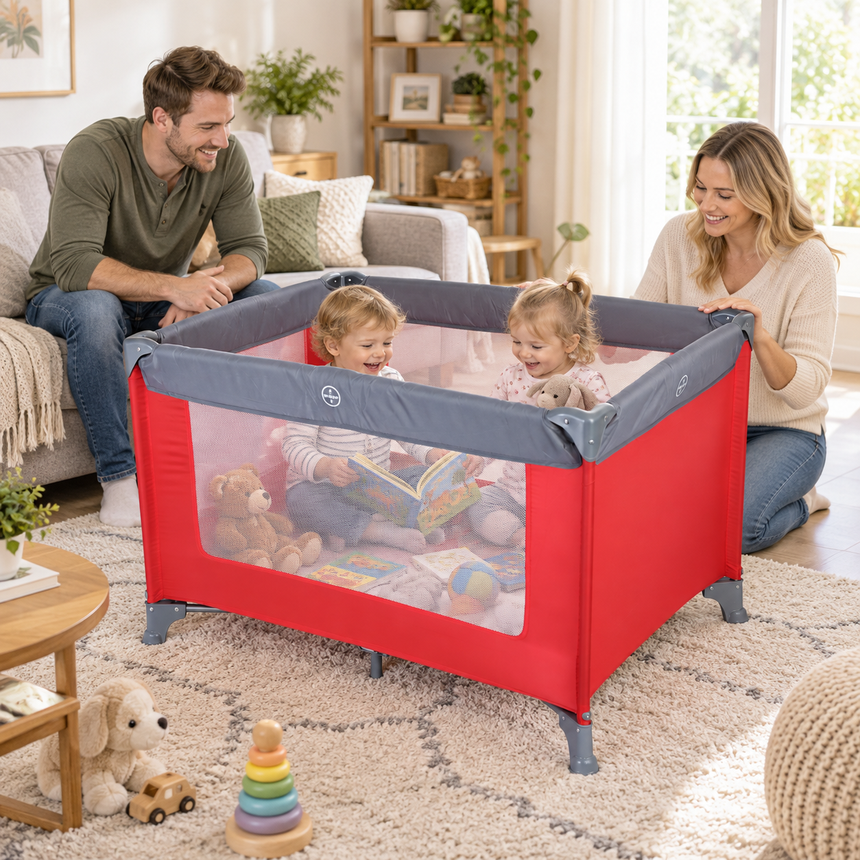 Prenosivi sklopivi krevetac za decu 125×65×74 cm - Slika 7