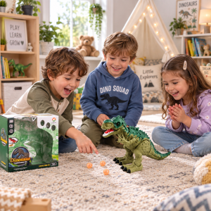Tiranosaurus Rex na baterije sa 3 jaja – 50 cm