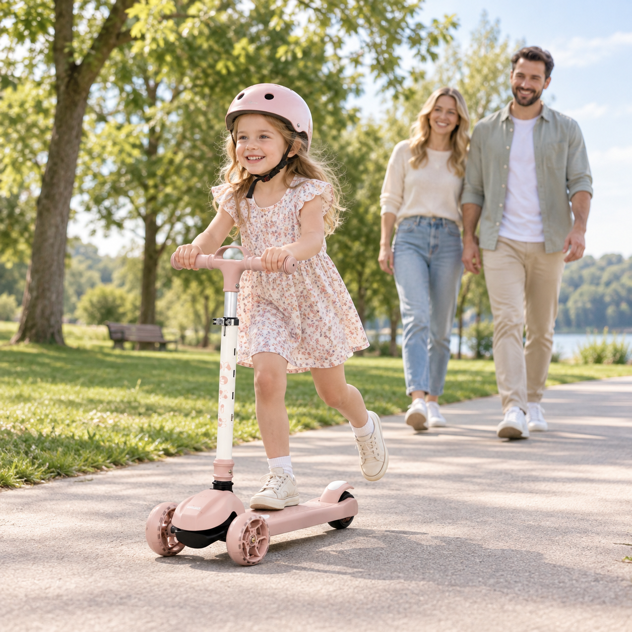 Chipolino Moxie trotinet sa LED svetlima – roze - Slika 5